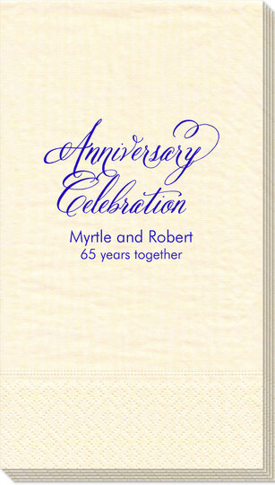 Elegant Anniversary Celebration Moire Guest Towels